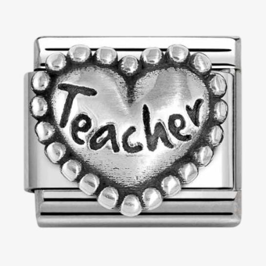 Nomination Teacher Beaded Heart Composable Link