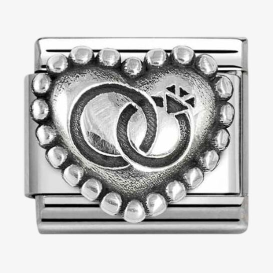 Nomination Beaded Heart Wedding Rings Link