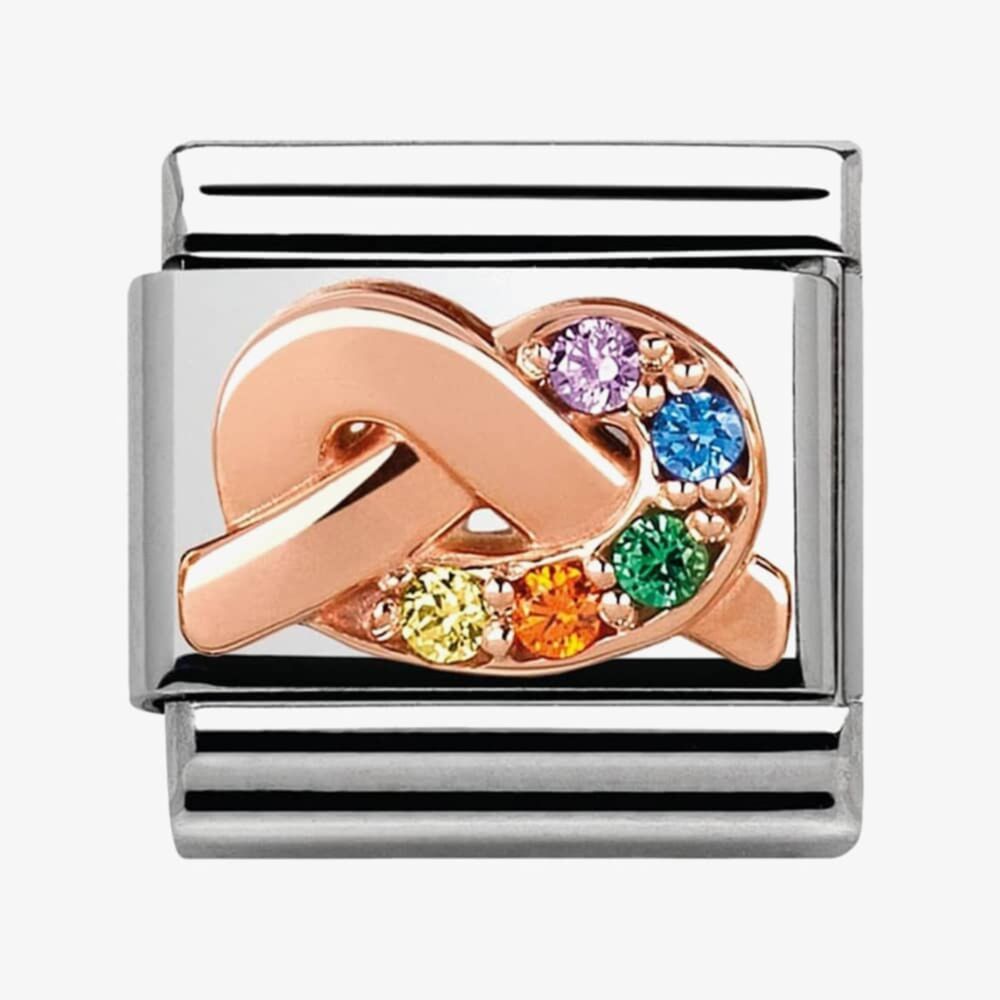 Nomination Rose Gold Multi CZ Knot Link