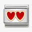 Nomination Double Red Heart Composable Link