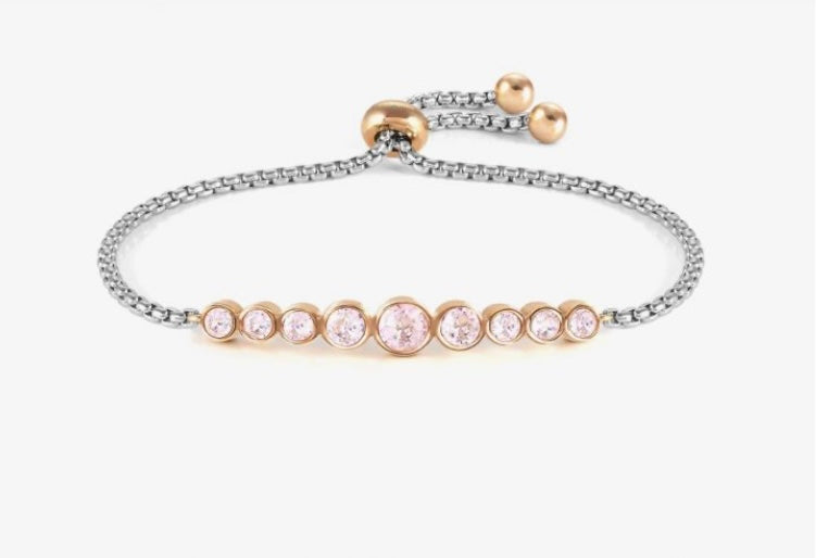 Nomination Pink Round CZ Toggle Bracelet