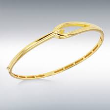 9ct Yellow Gold Hook Knot Oval Bangle