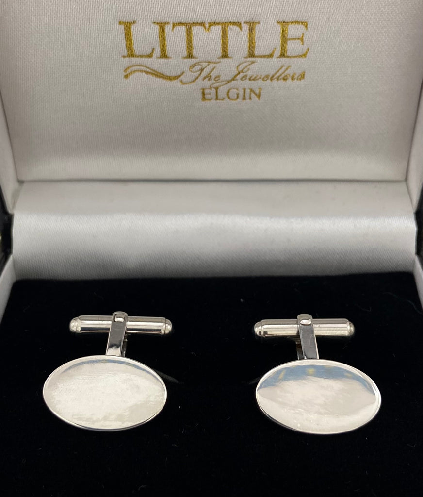 Silver Oval Cufflinks
