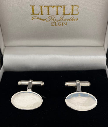 Silver Oval Cufflinks