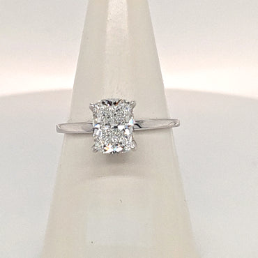 Laboratory Grown Platinum Cushion Cut Diamond Ring