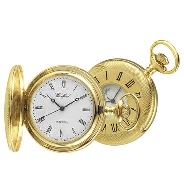 Woodford Half Hunter Gold Plated Pocket Watch