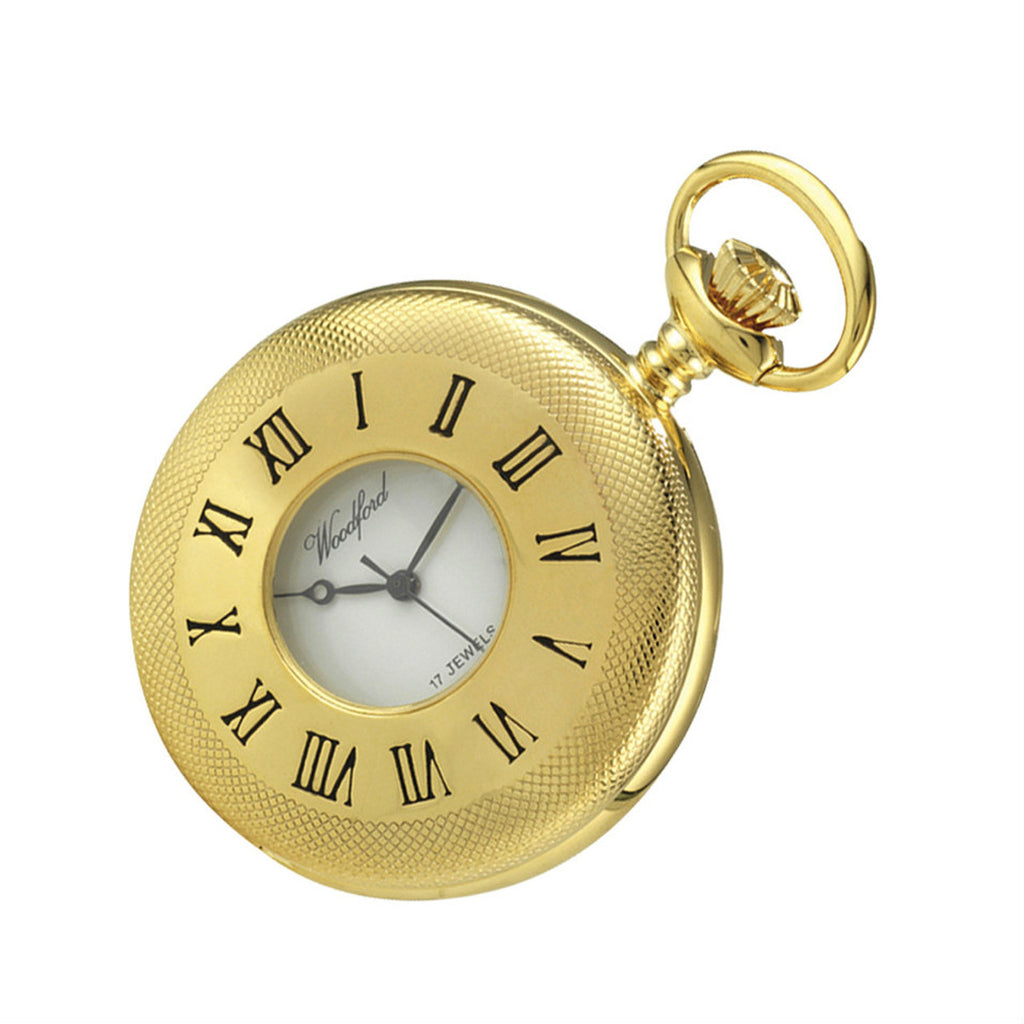 Woodford Half Hunter Gold Plated Pocket Watch