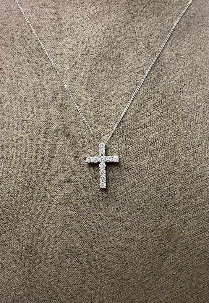 Pre-Loved White Gold Diamond Cross Pendant