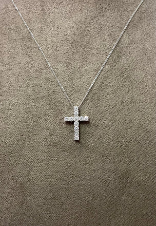 Pre-Loved White Gold Diamond Cross Pendant