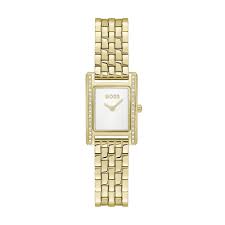 BOSS Lucy Precious Gold Tone Crystal Rectangle Ladies Watch