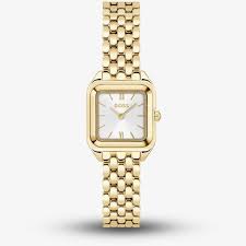 Boss MAE PETITE Gold-effect link-bracelet watch with silver-white dial