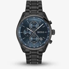BOSS Mens Grand Prix Chronograph Black Bracelet Watch
