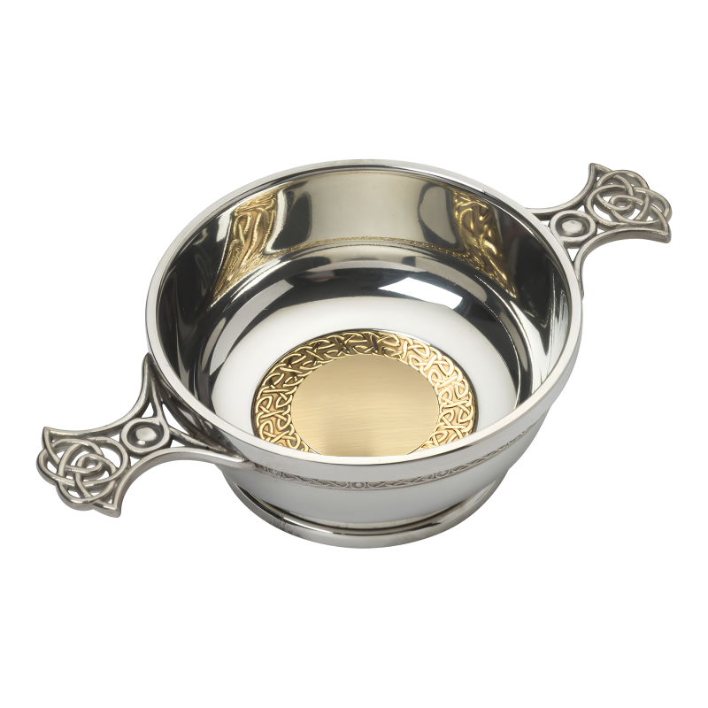 Pewter Brass Ring Celtic Quaich