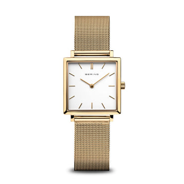 Bering Yellow Polished Square Dial Watch