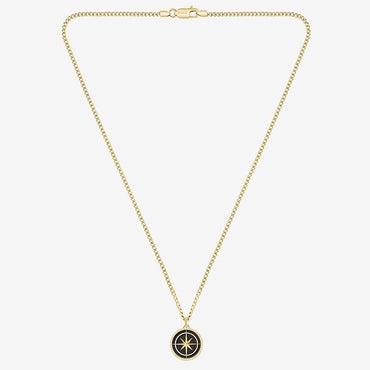 Boss North Gold Finish Medallion Pendant Necklace