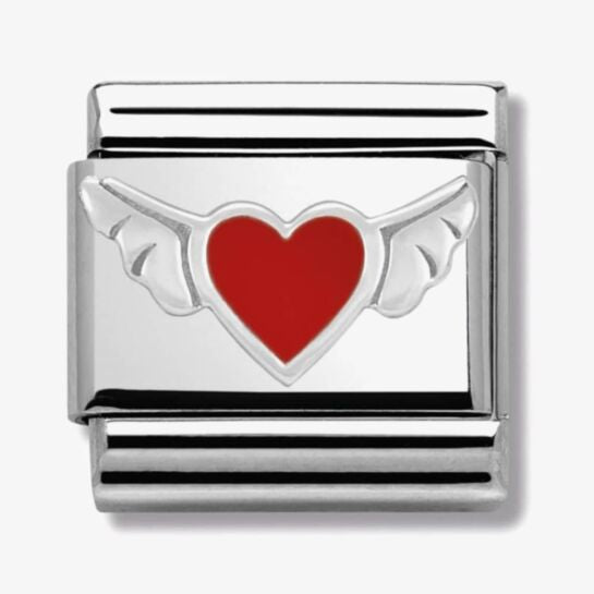 Nomination Red Heart Wings Composable Link