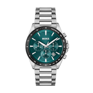 Boss Gents Green Chronograph Watch