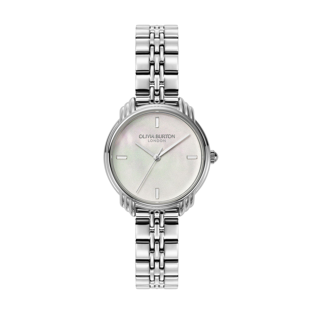 Olivia Burton Classic 30mm Art Deco 2.0 Ivory & Silver Bracelet