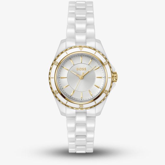 BOSS Ladies White Ceramic Watch