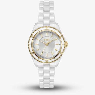BOSS Ladies White Ceramic Watch