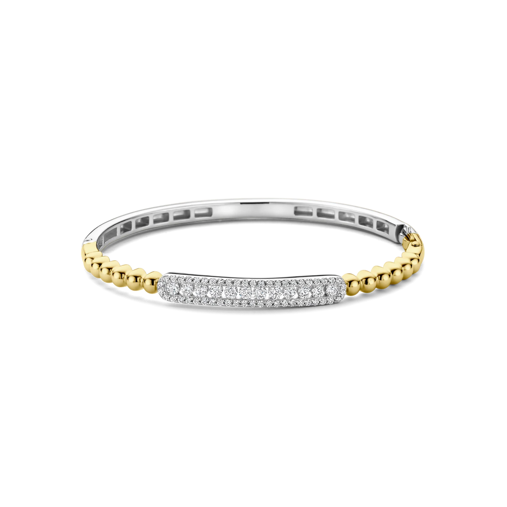 Ti-Sento Beaded Pave Bangle