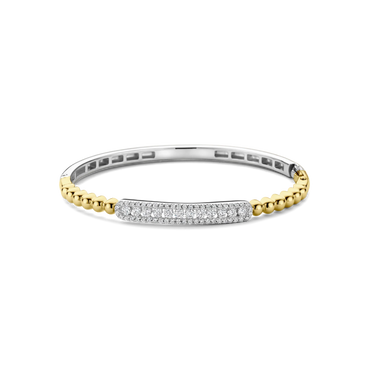 Ti-Sento Beaded Pave Bangle