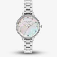 Olivia Burton 34mm Captivate Mother of Pearl & Silver Bracelet Watch