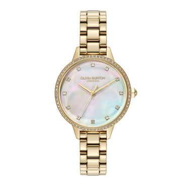 Olivia Burton 34mm Captivate Mother of Pearl & Gold Bracelet Watch