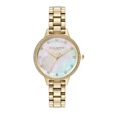 Olivia Burton 34mm Captivate Mother of Pearl & Gold Bracelet Watch