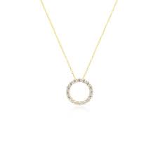 9ct Yellow Gold Cubic Zirconia Circle Pendant