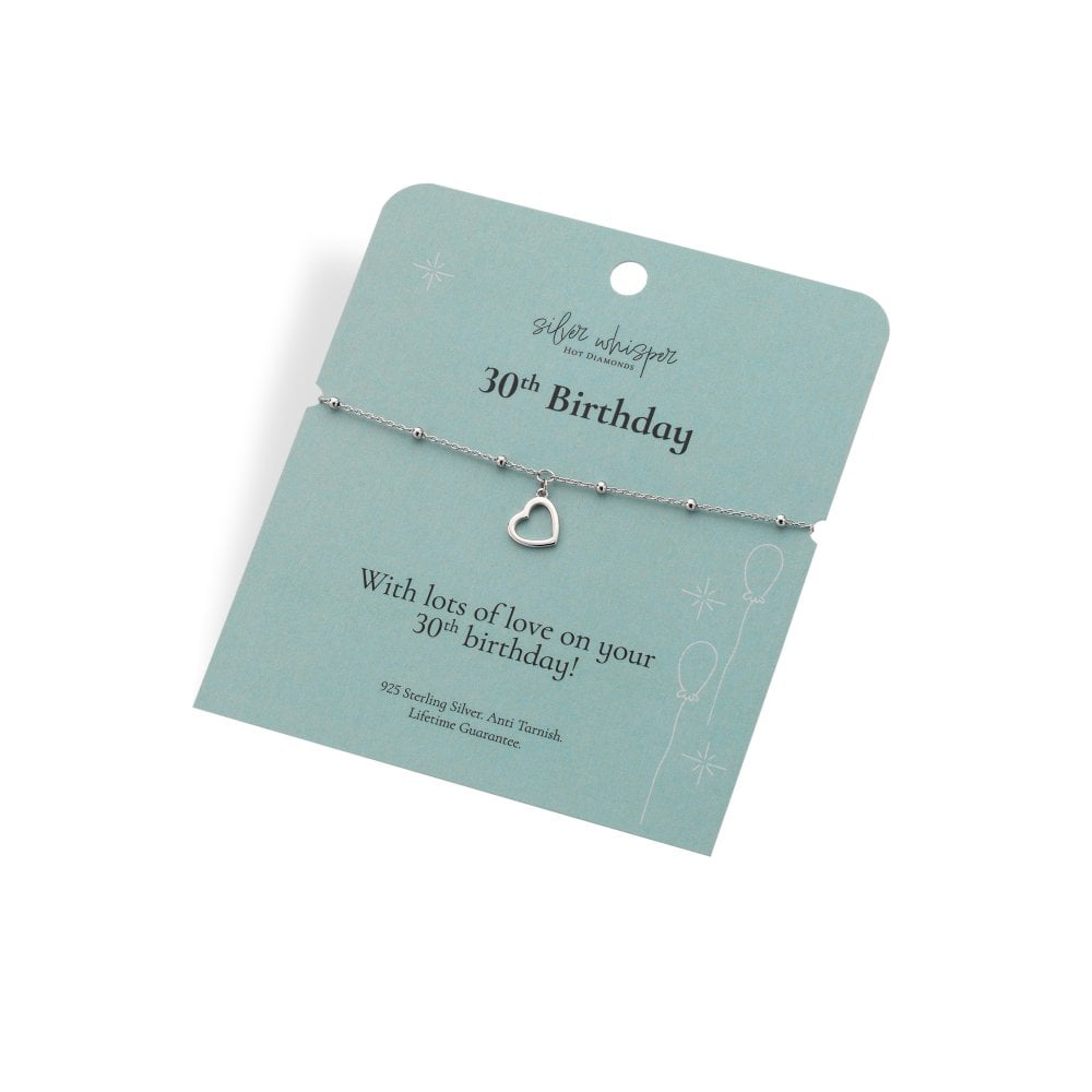 Silver Whisper '30th Birthday' Bracelet