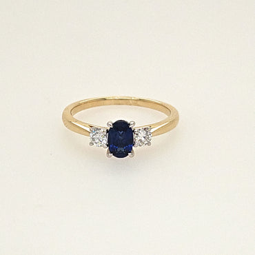 Laboratory Grown Diamond and Sapphire Ring