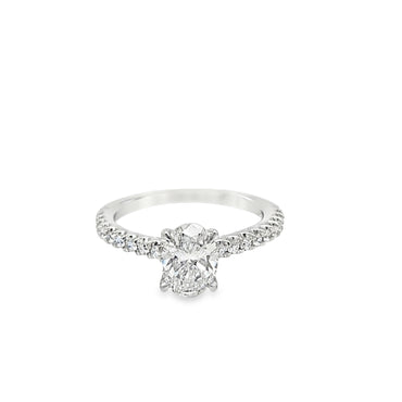 Laboratory Grown Platinum Oval Cut Diamond Ring