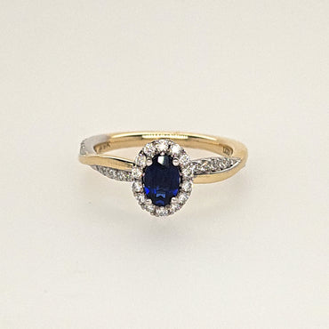 Laboratory Grown Diamond and Sapphire Ring