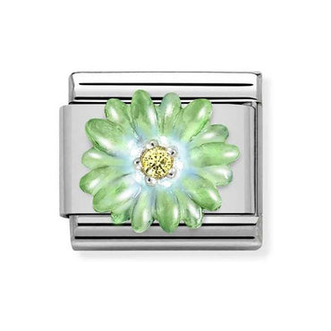 Nomination Green/Blue Flower Composable Link