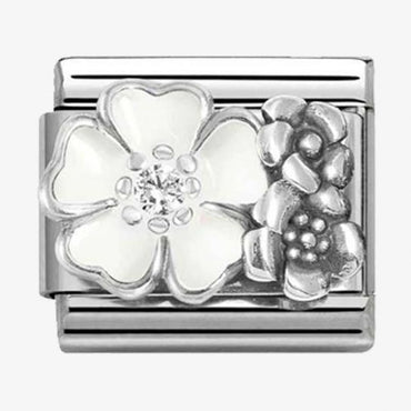 Nomination Silver White Flower CZ Composable Link