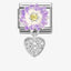 Nomination Purple Flower Heart CZ Pendant Composable Link