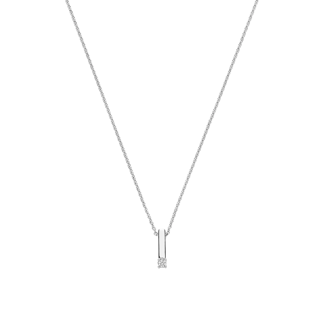 Ti-Sento Zirconia Bar Necklace