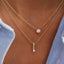 Ti-Sento Zirconia Bar Necklace