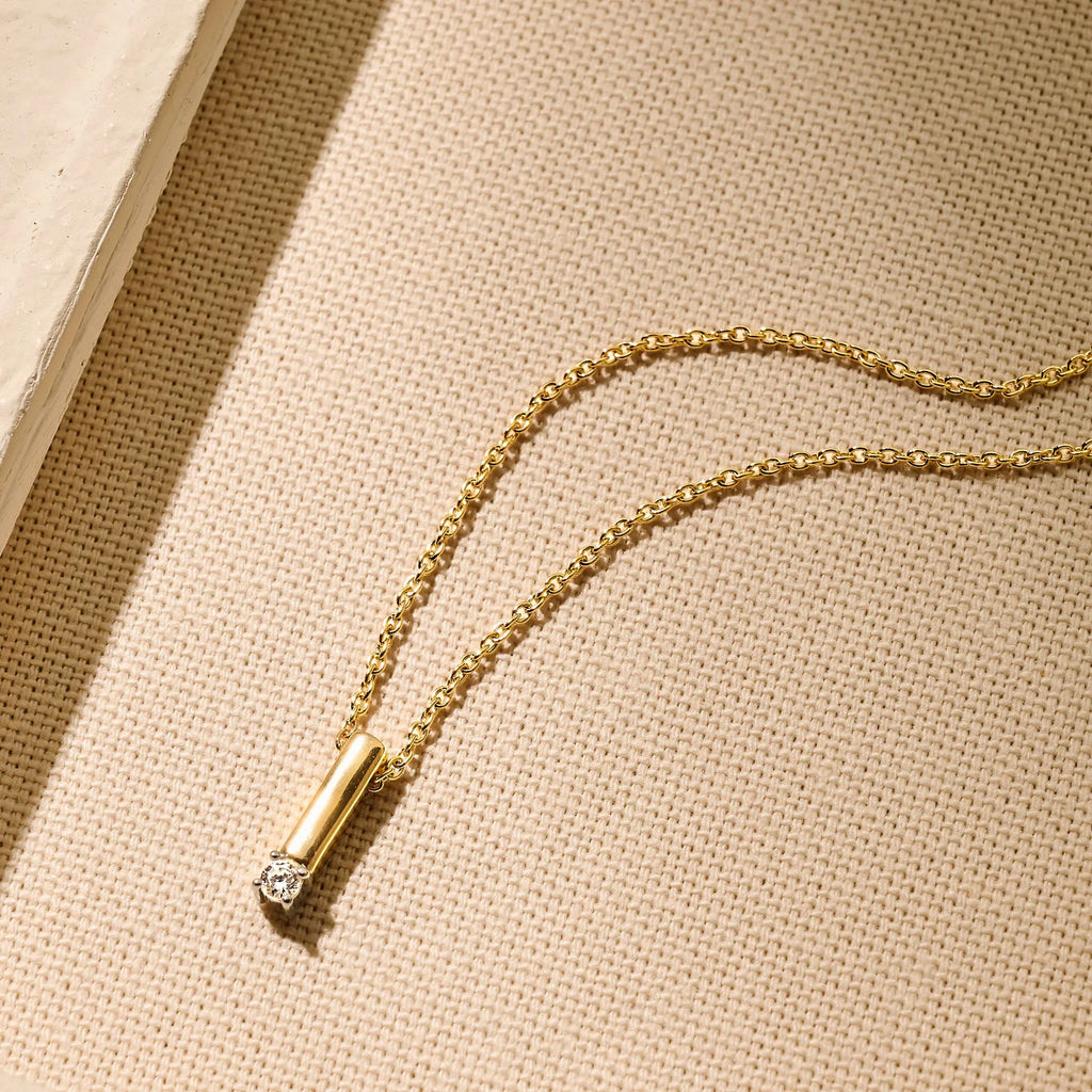 Ti-Sento Zirconia Bar Necklace