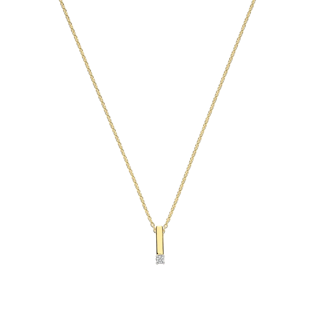 Ti-Sento Zirconia Bar Necklace