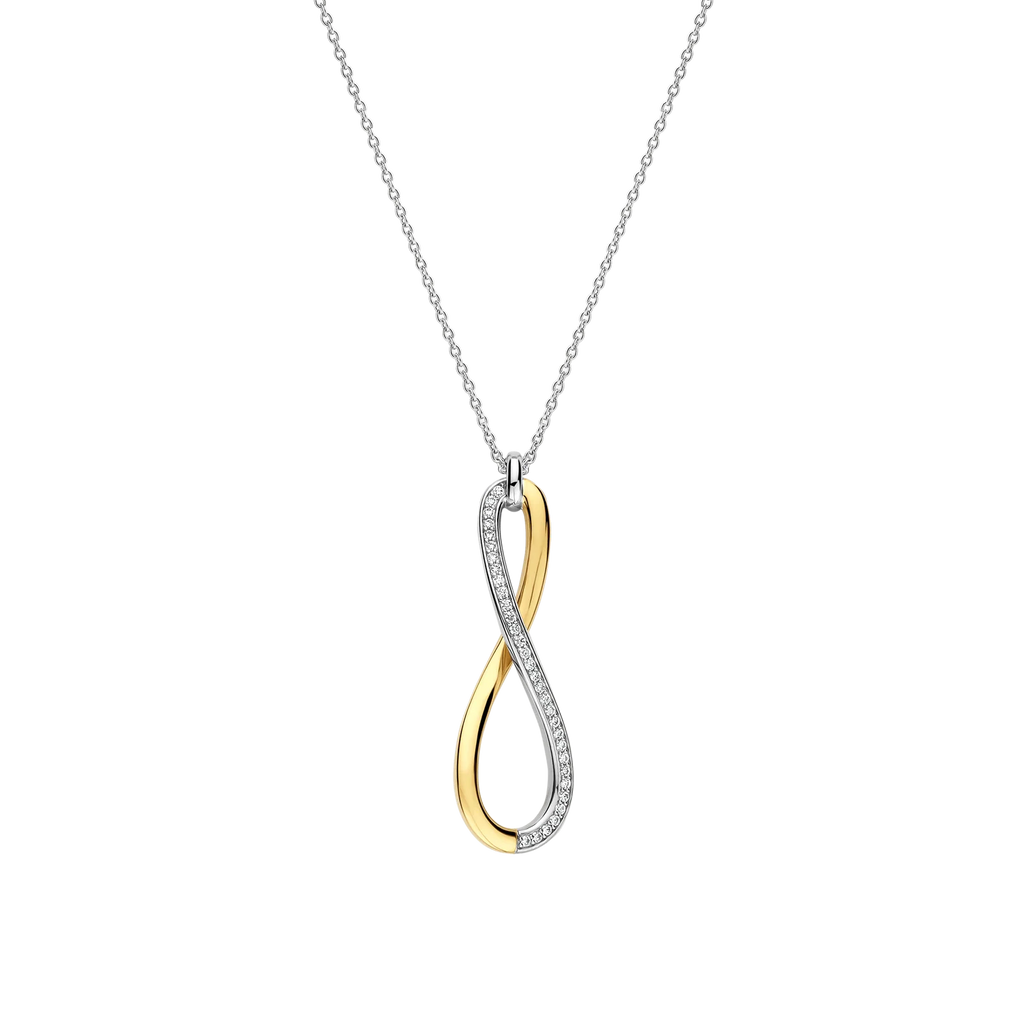 Ti-Sento Organic Open Zirconia Necklace
