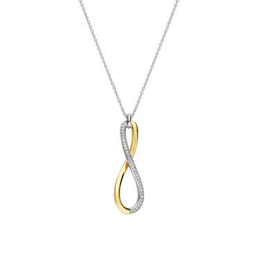 Ti-Sento Organic Open Zirconia Necklace