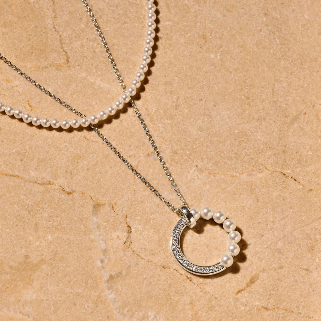 Ti-Sento Pearl & Cubic Zirconia Pendant