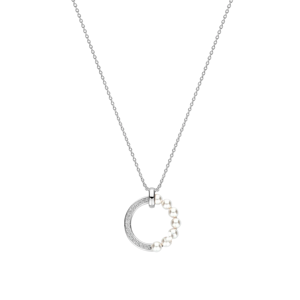 Ti-Sento Pearl & Cubic Zirconia Pendant