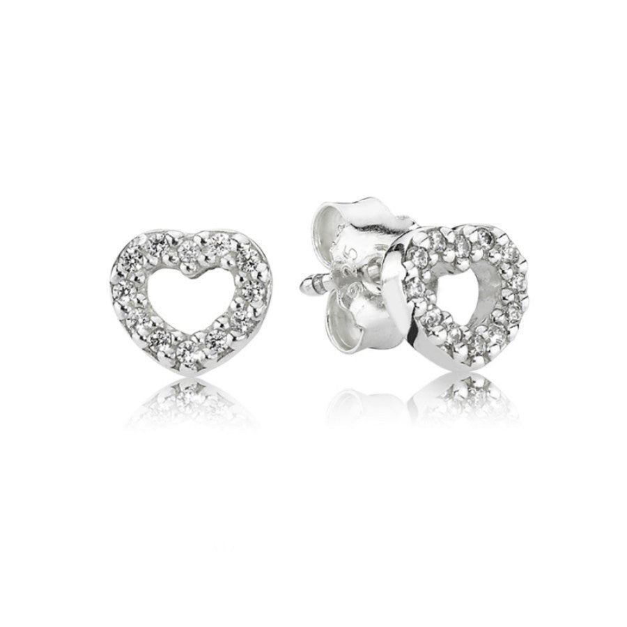 Pandora Pave Heart Earrings