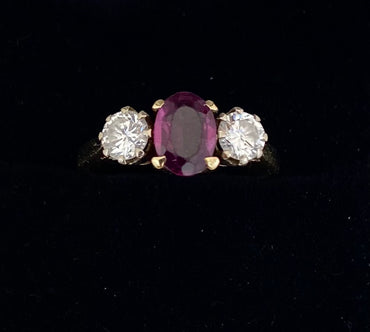 Pre-Loved 18ct Pink Tourmaline & Diamond Ring