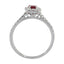 18ct White Gold  Ruby and Diamond Cluster Ring