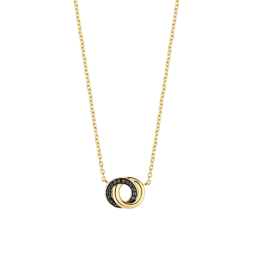 Ti-Sento Gold Plated Double Circle Necklet
