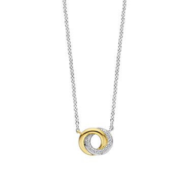 Ti-Sento Two-Tone Double Circle Necklet